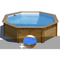 GRE - Kit piscine bois Gré Violette 2 ø 5,00 x 1,27 m + Bâche à bulles
