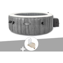 Kit spa gonflable Intex PureSpa Baltik rond Bulles 6 places + Porte-verre