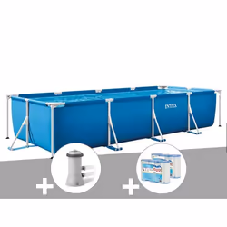 Kit piscine tubulaire rectangulaire Intex 4,50 x 2,20 x 0,84 m + Filtration à cartouche + 6 cartouches de filtration