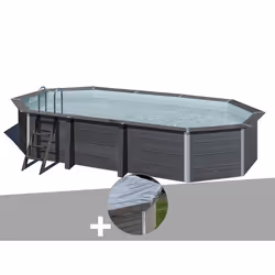 Kit piscine composite Gré Avant-Garde ovale 6,64 x 3,86 x 1,24 m + Bâche hiver