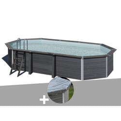 Kit piscine composite Gré Avant-Garde ovale 6,64 x 3,86 x 1,24 m + Bâche hiver