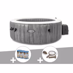 Kit spa gonflable Intex PureSpa Baltik rond Bulles 6 places + 6 filtres + Kit d'entretien