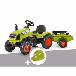 Tracteur enfant Claas Arion 410 avec remorque 2 à 5 ans Falk + Casque