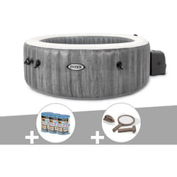 Kit spa gonflable Intex PureSpa Baltik rond Bulles 4 places + 6 filtres + Kit d'entretien