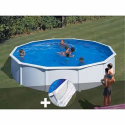 Piscine hors-sol en acier ronde Fidji de la marque Gré Indispensable pour passer des vacances entre amis dans la fraîcheur de ...