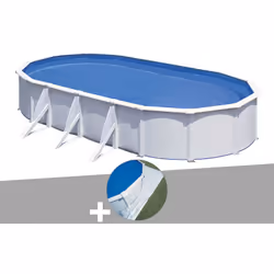 Piscine hors-sol ovale en acier blanc Fidji de la marque Gré. La piscine en acier ovale Fidji c'est : Une structure en acier  ...