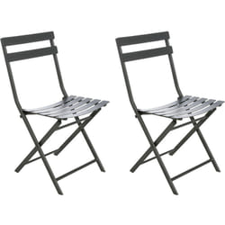 Lot de 2 Chaises de jardin métal pliante Greensboro Graphite - Hesperide