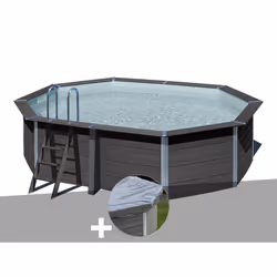 Kit piscine composite Gré Avant-Garde ovale 5,24 x 3,86 x 1,24 m + Bâche hiver