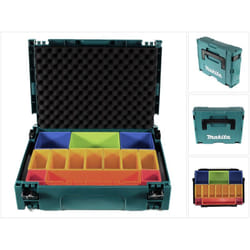 Makpac 1 Mallette système + insert à boîtes avec boîtes de couleur P-83652 + insert de couvercle en mousse - Makita