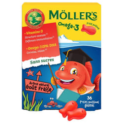 Möller's Omega-3 P'tits Poissons 36 Gommes - Goût : Fraise