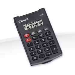 Canon AS-8, Poche, Calculatrice basique, 8 chiffres, 1 lignes, Batterie, Noir