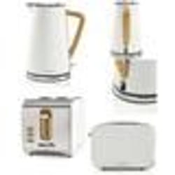 Bouilloire - Design Soft Touch - 17L - 2200W - Blanc - Grille Pain 900W - 2 Emplacements
