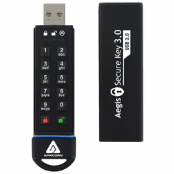 Apricorn Aegis Secure Key 3.0, 120 Go, USB Type-A, 3.2 Gen 1 (3.1 Gen 1), 195 Mo/s, Casquette, Noir