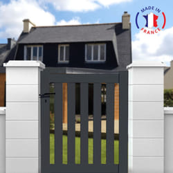 Portillon aluminium modèle ajouré en kit dimension L.1000 (entre piliers) x H.1200 Gris (ral 7016)