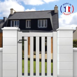 Portillon aluminium modèle ajouré en kit dimension L.1000 (entre piliers) x H.1200 Blanc (ral 9010)