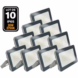 Lot de 10 Projecteurs LED 20W Classic 3000K Avec ce Projecteur LED 20W Blanc Chaud , équipé d’une CHIP (puce) LED SMD5730, qu ...
