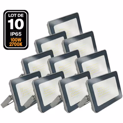 Lot de 10 Projecteurs LED 100W Classic 3000K Avec ce Projecteur LED 100W Blanc Chaud , équipé d’une CHIP (puce) LED EPISTAR S ...
