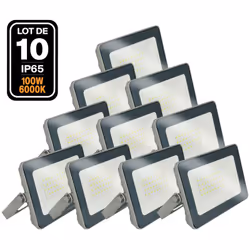 Lot de 10 Projecteurs LED 100W Classic 6500K Avec ce Projecteur LED 100W Blanc Froid , équipé d’une CHIP (puce) LED EPISTAR 2 ...