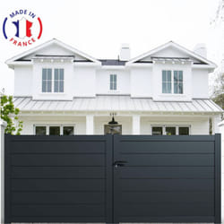 Portail aluminium battant plein en kit dimension L.3000 (entre piliers)X H.1500 mm Gris (ral 7016)