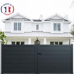 Portail aluminium battant plein en kit dimension L.3500 (entre piliers) x H.1500 mm Gris (ral 7016)