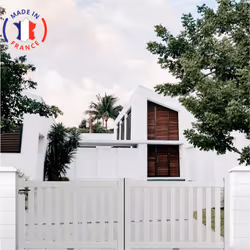 Caractéristiques du portail aluminium coulissant ajouré en kit Le portail aluminium coulissant ajouré coulisse manuellement v ...