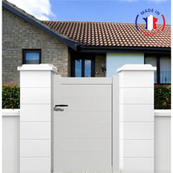 Portillon aluminium modèle plein en kit dimension L.1000 (entre piliers) x H.1500 mm Blanc (ral 9010)