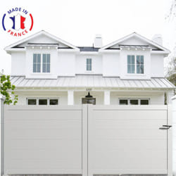 Portail aluminium coulissant plein en kit dimension L.4000 (entre piliers) X H.1500 mm Blanc (RAL 9010)