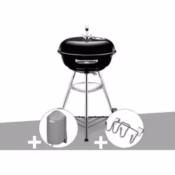 Barbecue charbon Weber Compact Kettle Ø 47 cm Pour un hotdog, un hamberger ou des grillades de viande ou de légumes, le barbe ...
