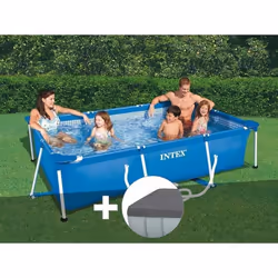 Piscine tubulaire rectangulaire 300 x 200 x 075 m + bâche de protection - Intex