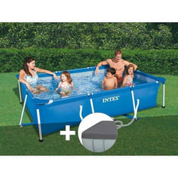 Piscine tubulaire rectangulaire 300 x 200 x 075 m + bâche de protection - Intex
