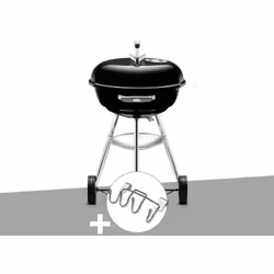 Barbecue charbon Weber Compact Kettle Ø 47 cm Pour un hotdog, un hamberger ou des grillades de viande ou de légumes, le barbe ...