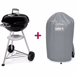 Description générale Découvrez le barbecue charbon Weber Compact Kettle de 47 cm, idéal pour préparer des hotdogs, hamburgers ...