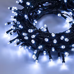 Description générale Profitez de vos Guirlandes LED 220V 18M 180LED IP44, 8 Modes - Blanc Froid, faciles à installer dans n'i ...