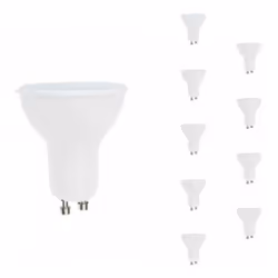 Ampoule LED GU10 10W (Pack de 10) : éclairage puissant et polyvalentLe Pack de 10 Ampoules LED GU10 10W est conçu pour offrir ...