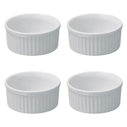 Lot de 4 ramequins en céramique 9 x 4,5 cm Blanc Hobby Cook