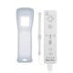 HobbyTech Télécommande Wiimote plus (Motion plus intégré) pour Nintendo Wii et Wii U Blanche avec Etui de Protection en Silicone