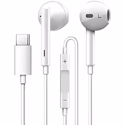 Écouteurs stéréo USB Type C avec Micro pour Smartphones Blanc