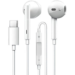 Écouteurs stéréo USB Type C avec Micro pour Smartphones Blanc