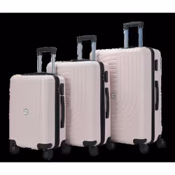 Lot de 3 Valises - HOMEROKK - Coque Rigide ABS - Serrure à Code - 4 Roues 360° - Rose