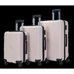Lot de 3 Valises - HOMEROKK - Coque Rigide ABS - Serrure à Code - 4 Roues 360° - Rose