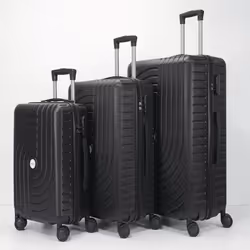 Lot de 3 Valises 20/24/28 I Coque Rigide en ABS I Serrure à Code I 4 Roues à 360° I NOIR - HOMEROKK