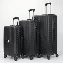 Lot de 3 Valises 20/24/28 I Coque Rigide en ABS I Serrure à Code I 4 Roues à 360° I NOIR - HOMEROKK