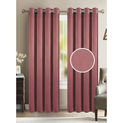 Rideaux - ROSE POUDRE - 140 x 260 cm - Effet Lin - Polyester - Lavable