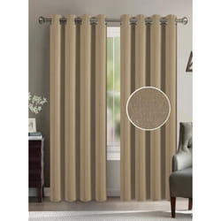 Rideaux - HOMEROKK - Effet Lin - 140 x 260 cm - Tamisant - Taupe Clair