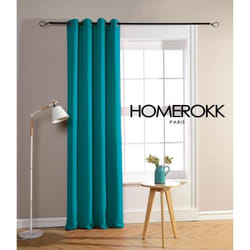 Rideaux Occultants - HOMEROKK - Turquoise - 140 x 240 cm - 100% Polyester - 8 Œillets