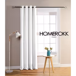 Rideaux Occultants - HOMEROKK - 140 x 240 cm - 100% Polyester - 8 Œillets - Blanc