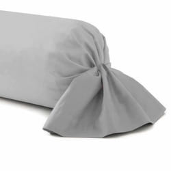 Taie de traversin - HOMEROKK - 45 x 205 cm - 100% Coton - Gris clair - Tissu résistant