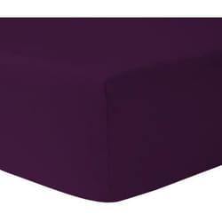 Drap housse 2 x 80 x 200 cm 100 % coton PRUNE - HOMEROKK