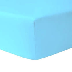 Drap housse 2 x 80 x 200 cm BLEU CIEL - HOMEROKK