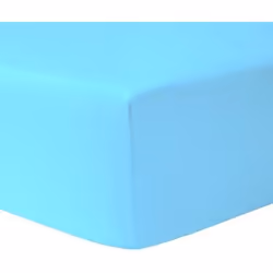 Drap Housse 90 x 190 cm - BLEU CIEL 100 % coton 57 fils / cm